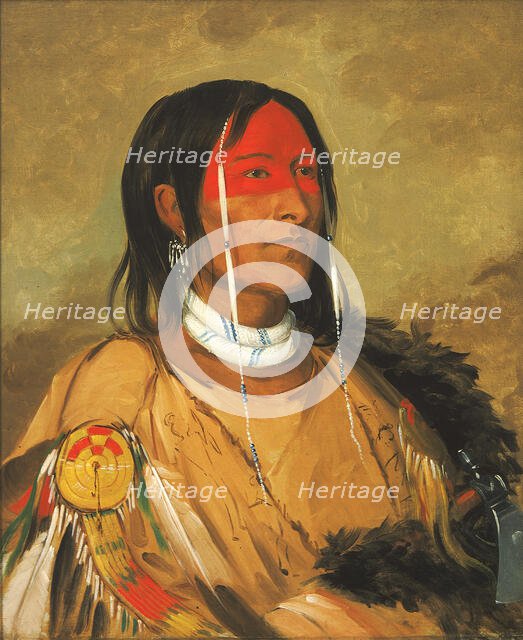 Eeh-tow-wées-ka-zeet, He Who Has Eyes Behind Him (also known as Broken Arm), a Foremost Brave, 1832. Creator: George Catlin.