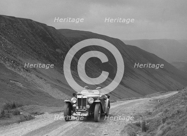 MG NA competing in the MG Car Club Abingdon Trial/Rally, 1939. Artist: Bill Brunell.
