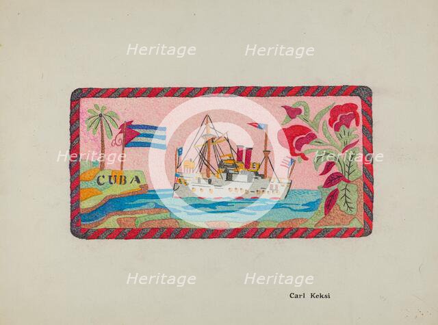 Hooked Rug, c. 1936. Creator: Carl Keksi.