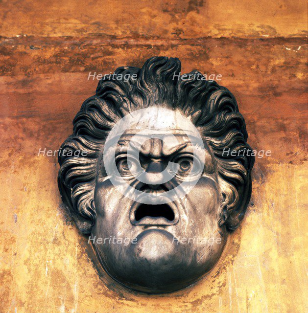 Roman theater mask from the Baths of Diocletian, c3rd century. Artist: Unknown.