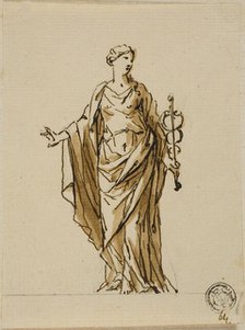 Standing Allegorical Figure with Caduceus (Peace?), n.d. Creators: John Michael Rysbrack, Sir James Thornhill.