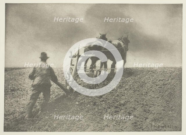 A Stiff Pull, (Suffolk), c. 1883/87, printed 1888. Creator: Peter Henry Emerson.