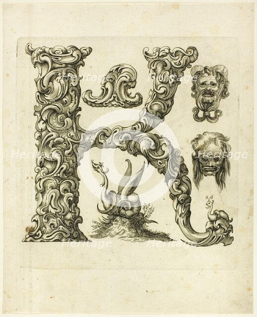 Letter K, 1630. Creator: Pierre Aubry.