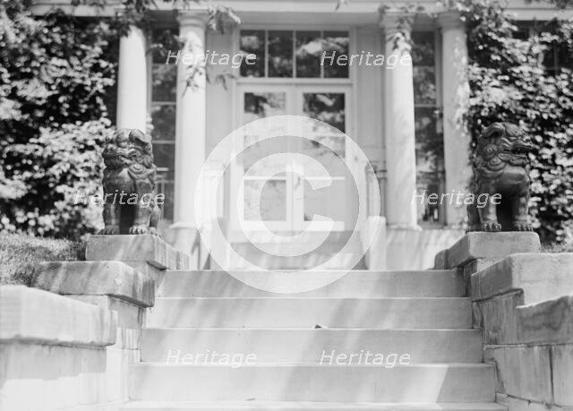Home of William Jennings Bryan, Chinese Figures At His Door, 1914. Creator: Harris & Ewing.