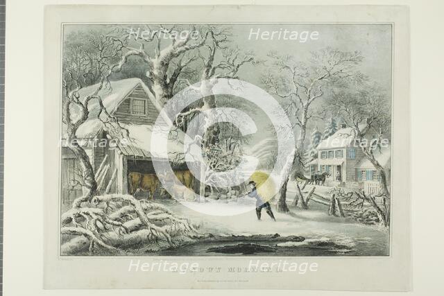 A Snowy Morning, 1864. Creator: Frances Flora Bond Palmer.