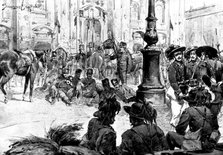 The Riots in Italy: street scenes in Milan - the Cavalry in front of the Duomo, 1898. Creator: Unknown.
