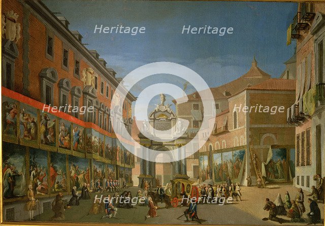 Arch of Triumph of St. Mary in the Mayor street in Madrid.