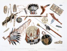 'Indian Utensils and Arms', 1843. Artist: Du Casse