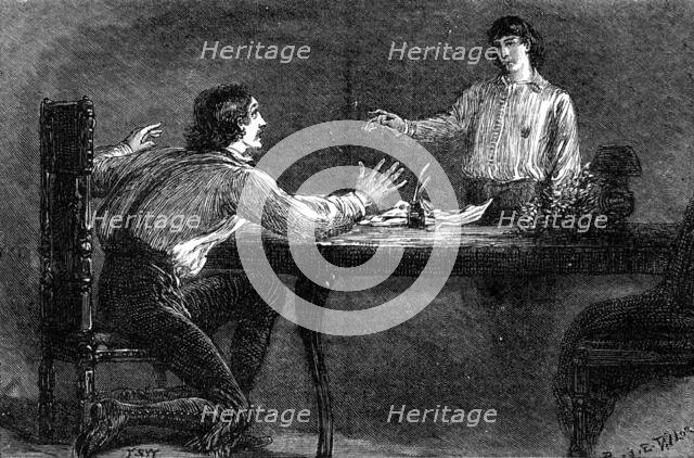 Sketches at the Lyceum: "The Corsican Brothers": Mr. Irving as Fabien de' France I..., 1881. Creator: R&E Taylor.