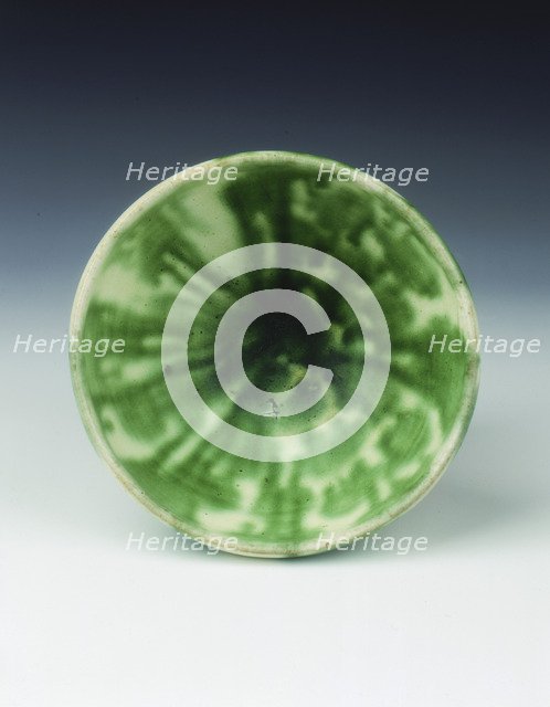 Green lead glazed bowl, Liao dynasty, china, 11th century. Artist: Unknown