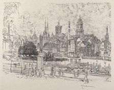 View on the Spree, Berlin, 1921. Creator: Joseph Pennell.
