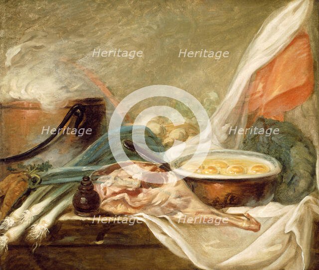 Still Life with Eggs and a Leg of Mutton, 1780/90. Creator: Unknown.
