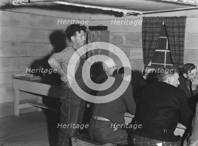 Meeting of the camp council, FSA camp, Farmersville, California, 1939. Creator: Dorothea Lange.