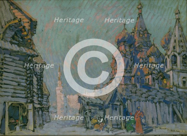 Stage design for the opera Khovanshchina by M. Musorgsky, 1911. Artist: Korovin, Konstantin Alexeyevich (1861-1939)