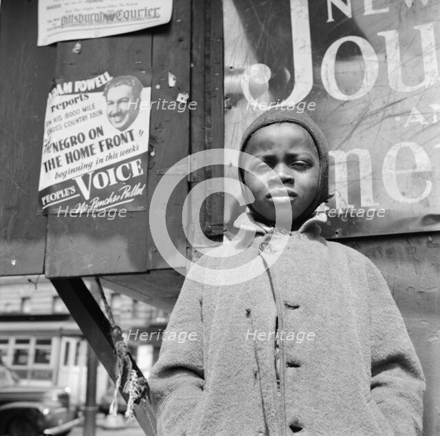 A Harlem newsboy, New York, 1943. Creator: Gordon Parks.
