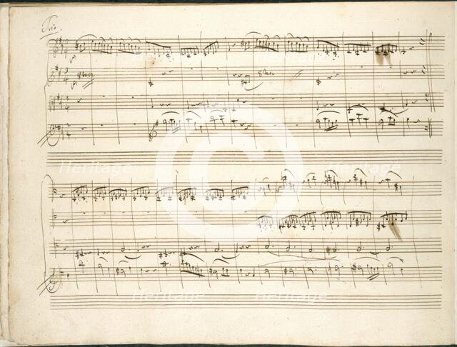 Mozart's String Quartet in D, 1789.  Creator: Mozart.