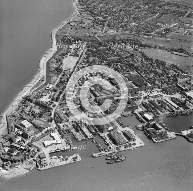 Sheerness Naval Dockyard. Artist: Aerofilms.