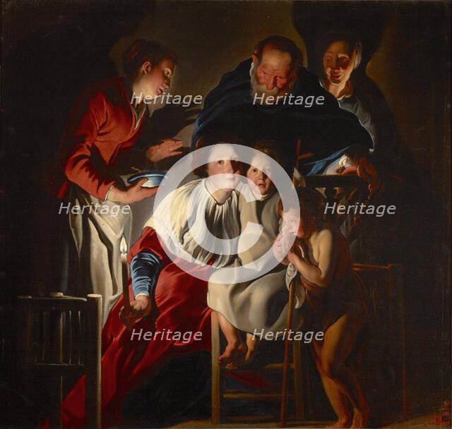 The Holy Family, 1625-1630. Creator: Jordaens, Jacob (1593-1678).