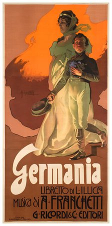Germania - an opera by Alberto Franchetti, 1902. Creator: Hohenstein, Adolfo (1854-1928).