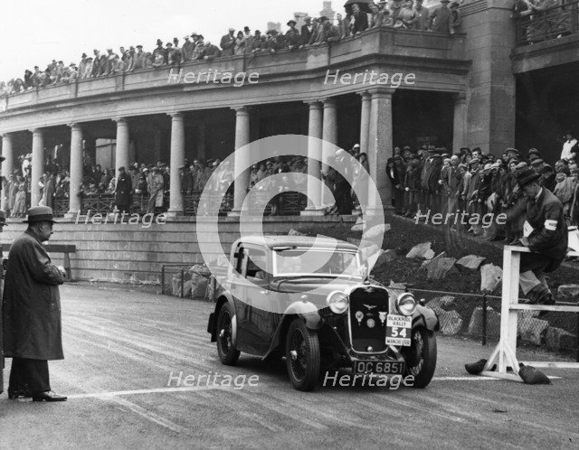 1934 Singer Nine Sports Coupe on Blackpool Rally Artist: Unknown.
