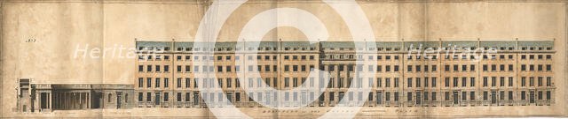 Design for the redevelopment of the Burlington House site, Piccadilly, Westminster, London..., c1811 Creator: Samuel Ware.