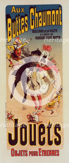 Affiche pour le Magasin "Aux Buttes Chaumont"., c1898. Creator: Jules Cheret.