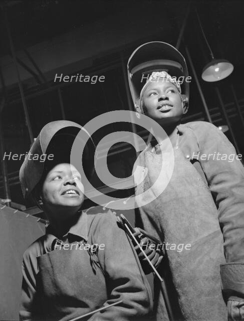 Women welders at the Landers, Frary, and Clark plant, New Britain, Connecticut, 1943. Creator: Gordon Parks.