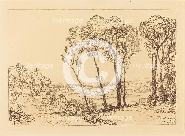 The Bridge in Middle Distance, published 1808. Creator: JMW Turner.