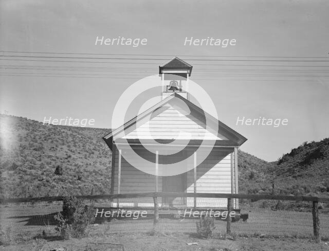 Eastern Oregon county school in sage bush clearing, Baker County, Oregon, 1939. Creator: Dorothea Lange.