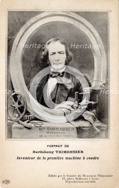 Portrait of Barthélemy Thimonnier (1793-1857), 1900s.