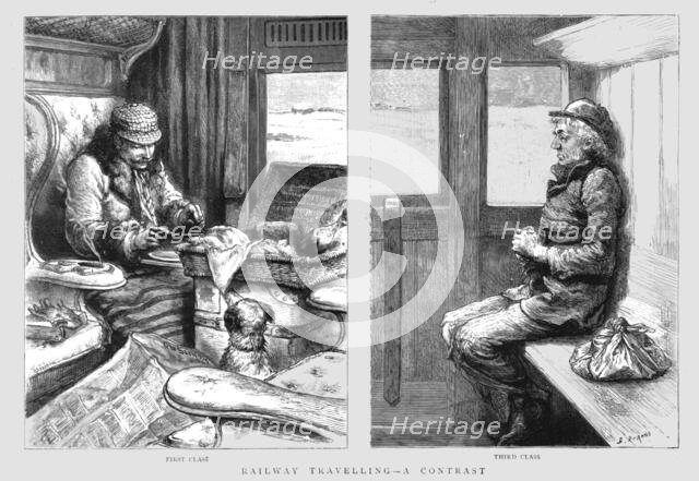 ''Railway Travelling - A Contrast', 1891. Creator: G Durand.