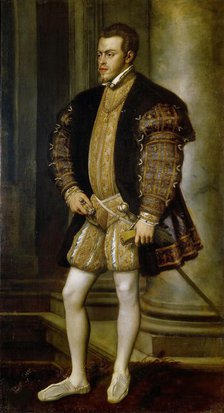 Portrait of Philip II (1527-1598), King of Spain and Portugal, ca 1554. Creator: Titian (1488-1576).