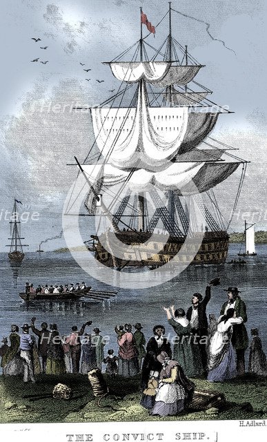 'The Convict Ship', c1820.   Artist: Henry Adlard.