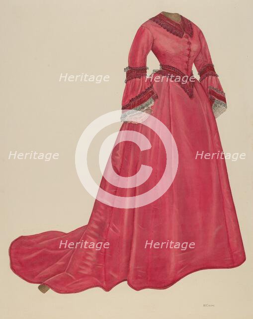 Afternoon Dress, 1935/1942. Creator: Nancy Crimi.