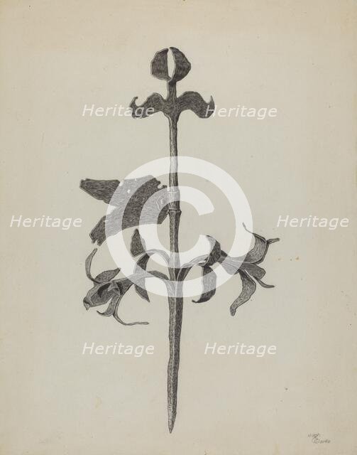 Wrought Iron Weather Vane, c. 1937. Creator: Hugh Clarke.