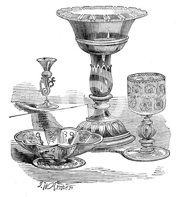 Rare Venetian glass, 1845. Creator: John Wykeham Archer.