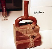 Mochica Stirrup Spout Pot, Peru, 1-750.  Artist: Unknown.