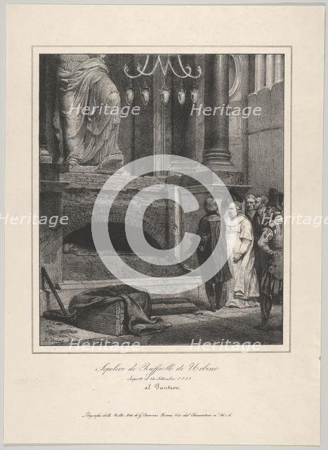 The Tomb of Raphael, Opened September 14, 1833, Pantheon, Rome, 1833. Creator: Émile Jean-Horace Vernet.