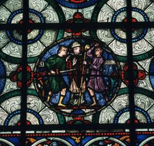 Stained glass depiction of the murder of Thomas A Becket, 12th century. Artist: Unknown