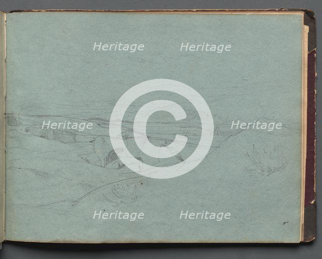 Album with Views of Rome and Surroundings, Landscape Studies, page 52a: Roman Landscape. Creator: Franz Johann Heinrich Nadorp (German, 1794-1876).