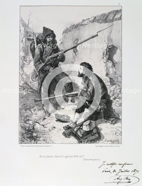 In the trenches, Siege of Paris, Franco-Prussian War, 1870-1871 (1871). Artist: Auguste Bry