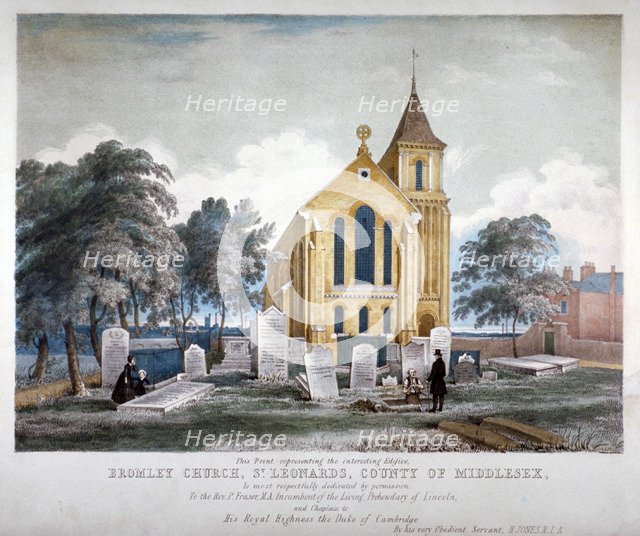 St Leonard's Church, Bromley-by-Bow, London, c1860.                     Artist: Anon