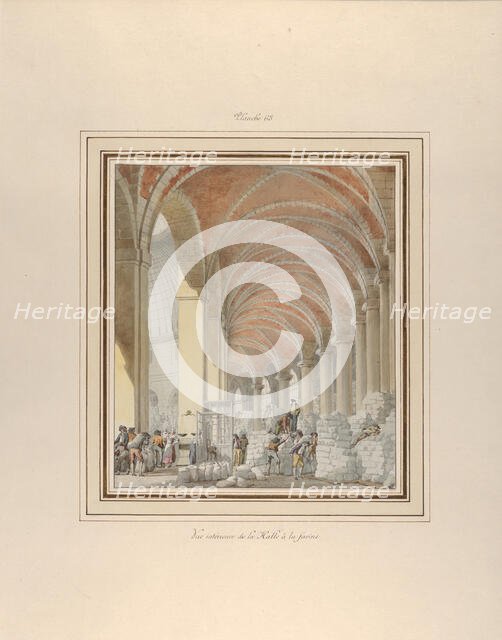 La Halle aux Blés, Interior View, ca. 1810. Creator: Pierre Francois Leonard Fontaine.