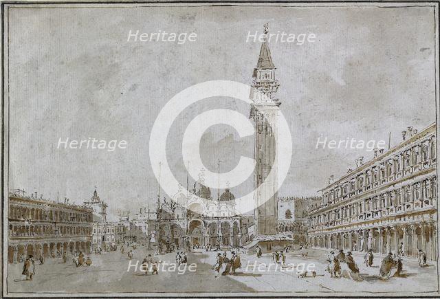 Piazza San Marco, Venice, 1780s. Creator: Francesco Guardi (Italian, 1712-1793).