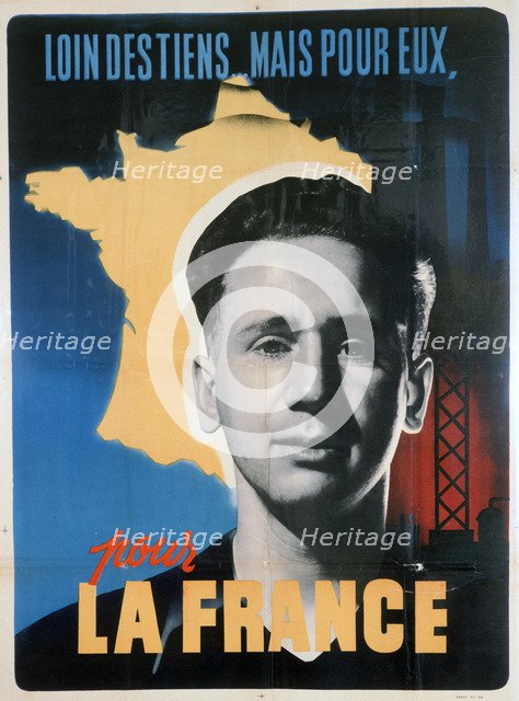 French voluntary work poster, c1942-1944. Artist: Unknown