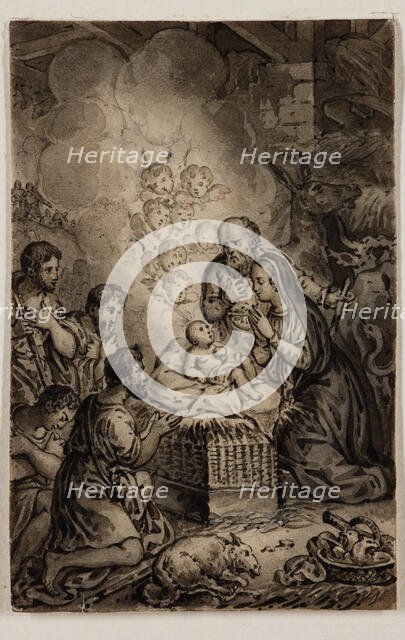 Adoration of the Shepherds, early 19th century. Creator: Alexandre Joseph Desenne.