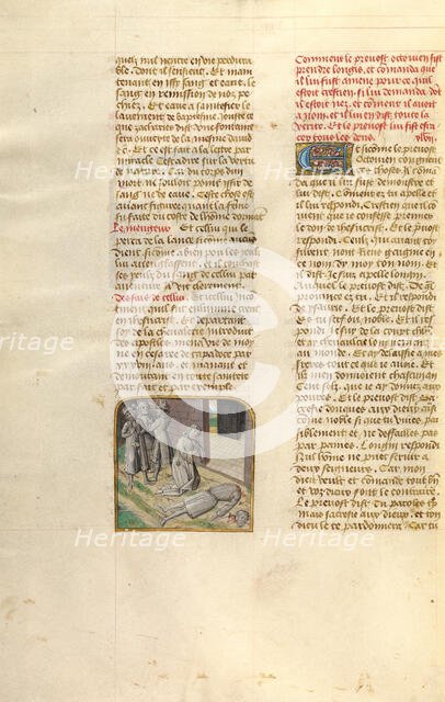 The Beheading of Longinus; Miroir Historial, about 1475. Creator: Unknown.