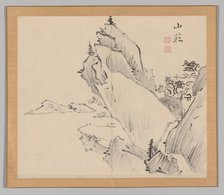 Double Album of Landscape Studies after Ikeno Taiga, Volume 1 (leaf 30), 18th century. Creator: Aoki Shukuya (Japanese, 1789).