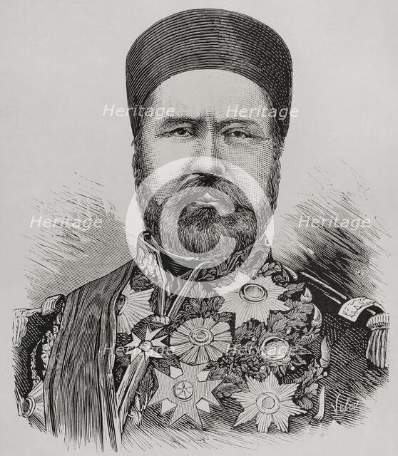Hayreddin Pasha, (c1822-1890), Grand Vizier of the Ottoman Empire (1878-1879), 1878. Creator: Eugenio Vela.