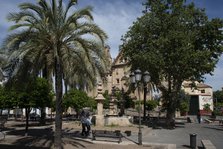 The square in front of the parish church of Santa Maria de Gracia, Cordoba, Spain, 2023. Creator: Ethel Davies.